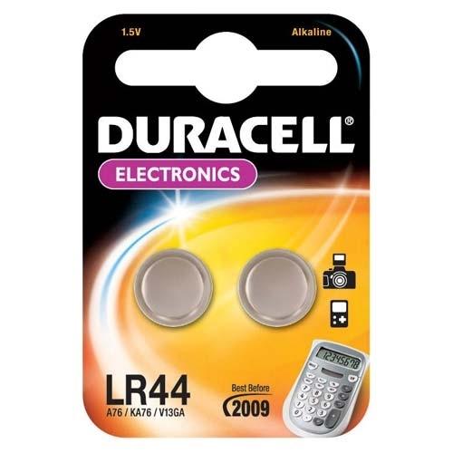 Duracell LR44 Pilas Alcalinas Boton 1.5V 76A/A76/V13GA (2 Uds.)