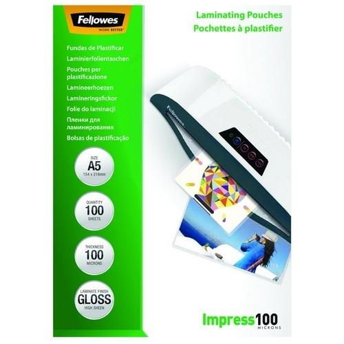 Fellowes Funda Plastificar A5 100 Micras Brillo (100 Ud.)