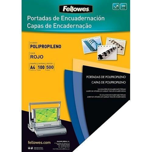 Tapas encuadernación A4 PP 500 micras rojo 100 un. Fellowes