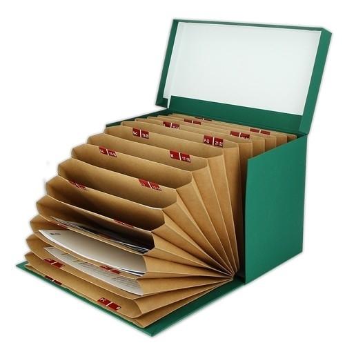 Elba Caja Transferencia Folio Fuelle 16 Separadores Verde