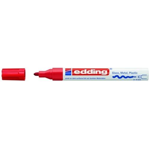 Edding 750 Marcador Tinta Opaca Permanente Punta Redonda 2-4 mm Rojo