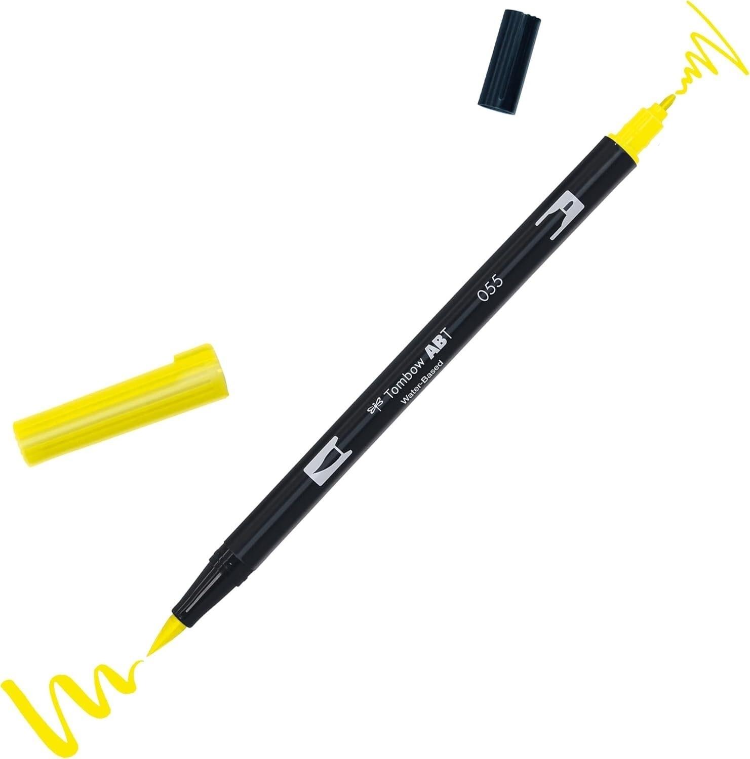 Tombow Rotulador Dual Brush Pen 055 Amarillo Doble Punta