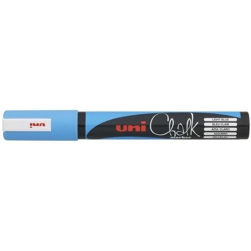 Uni-Ball Uni Chalk PWE-5M Marcador Tiza Líquida Punta Cónica 1,8-2,5 mm Azul Claro