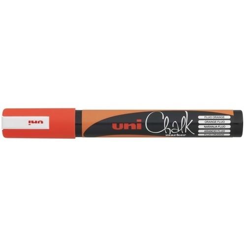 Uni-Ball Uni Chalk PWE-5M Marcador Tiza Líquida Punta Cónica 1,8-2,5 mm Naranja Fluor