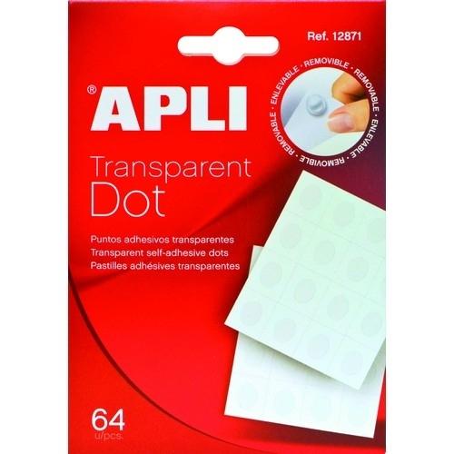 Apli Dot Puntos Adhesivos Transparentes Removibles