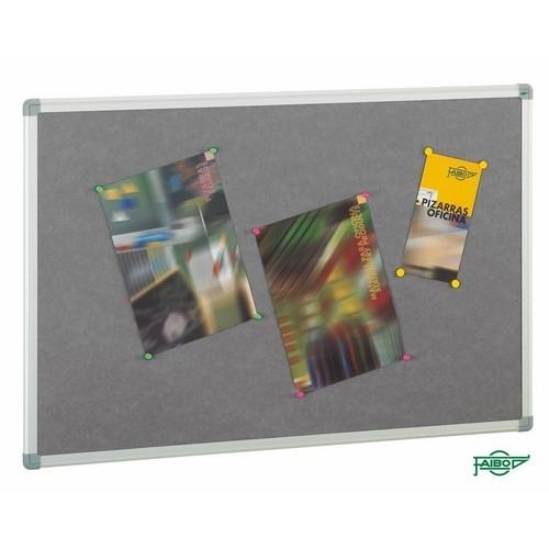 Faibo Tablero De Corcho Ligero Tapizado Gris 45X60 Cm. F