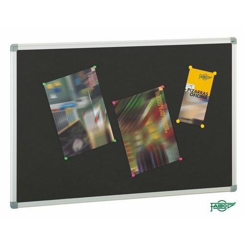 Faibo Tablero De Corcho Ligero Tapizado Negro 45X60 Cm.