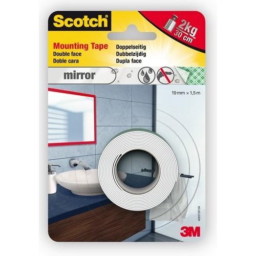 3M Scotch Fix Cinta Adhesiva Doble Cara Especial Espejos 19mmx1,5m