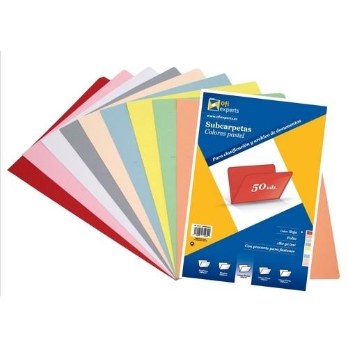 Grafoplas Subcarpeta Folio 180 g Rojo Pastel (50 Ud.)