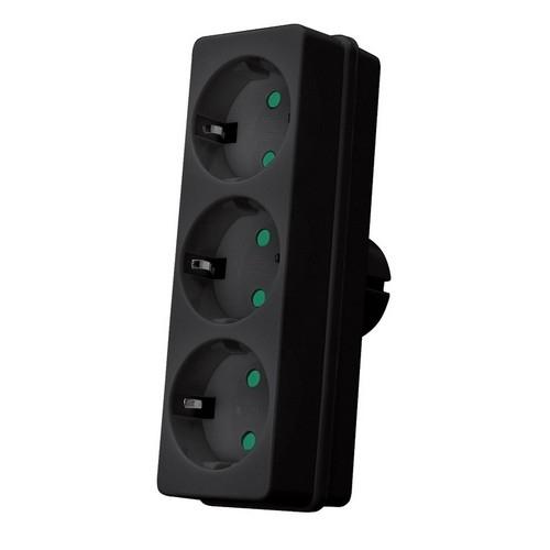 Ehlis Adaptador Enchupe Triple Máx. 3500W Negro