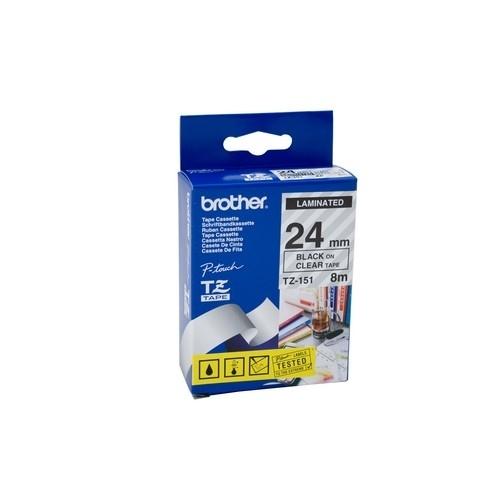 Brother Cinta Laminada 24Mm X 8M. Negro-Transparente Rotul
