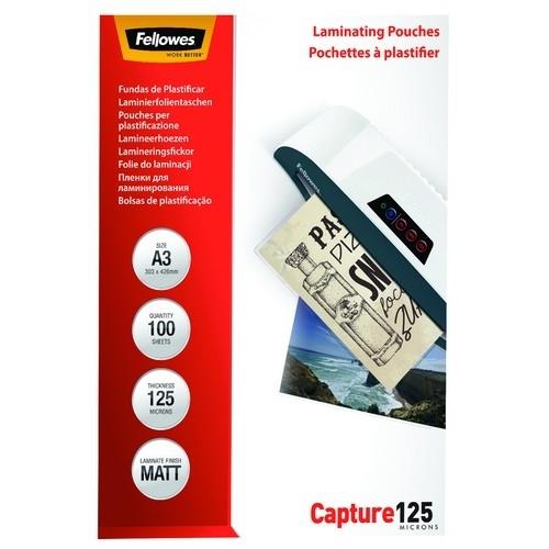 Fellowes Funda Plastificar A3 125 Micras Mate (100 Ud.)
