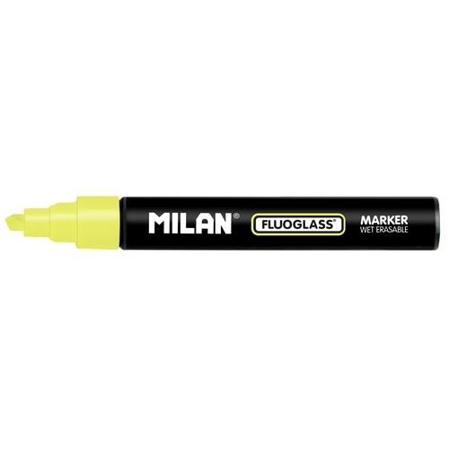 Marcador Tiza Líquida P.Biselada 2-4Mm Amarillo Fluoglass Milan