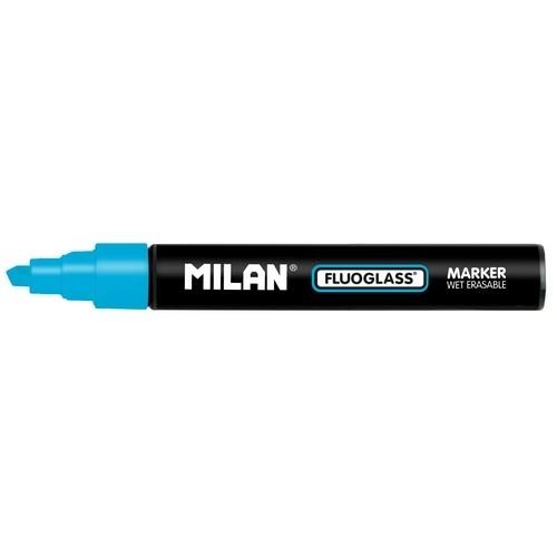 Marcador Tiza Líquida P.Biselada 2-4Mm Azul Fluoglass Milan