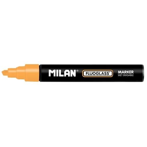 Marcador Tiza Líquida P.Biselada 2-4Mm Naranja Fluoglass Milan