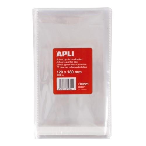 Apli Bolsas Polipropileno Cierre Adhesivo 120x180 mm (100 Ud.)