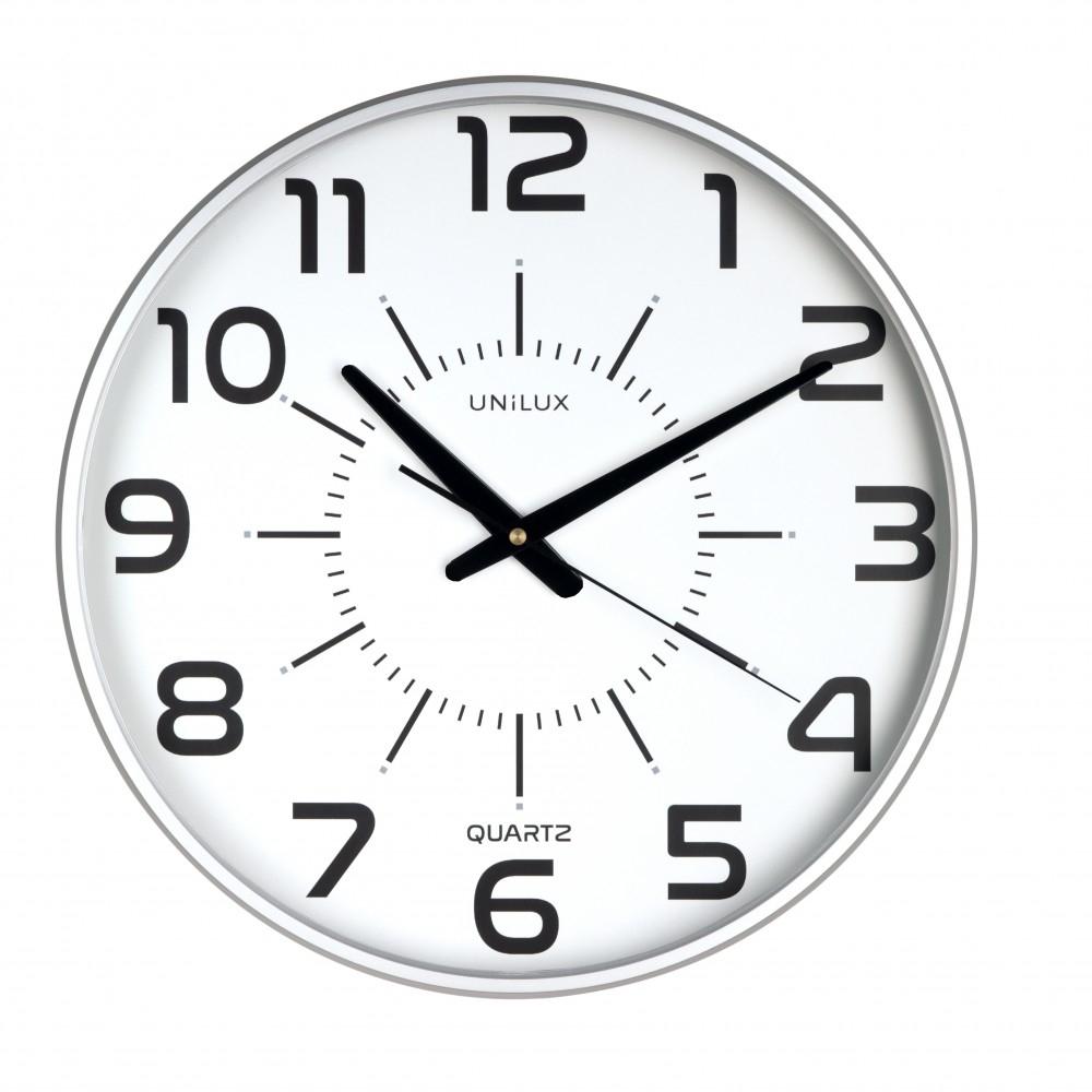 Unilux Reloj Pared 37,5Cm Diámetro Maxi Pop Gris Metalizado