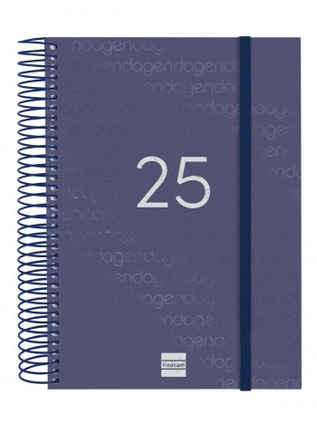 Agenda espiral D/P E10 155x215mm Year azul castellano Finocam