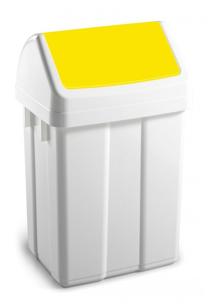 Dahi Papelera Tapa Basculante Amarilla 50L