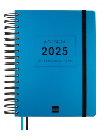 AGENDA ESPIRAL ANUAL TEMPUS 1/4 DP AZUL