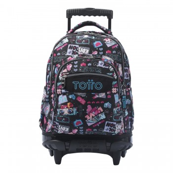 MOCHILA ESCOLAR CON RUEDAS NEGRO MISATO - RENGLONES