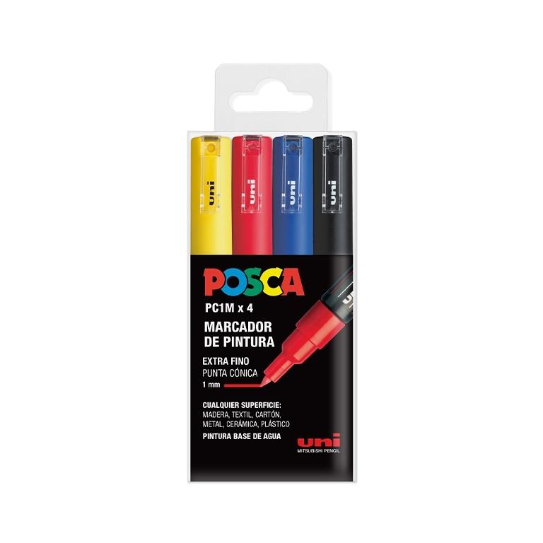 Posca Rotulador PC-1M Estuche Surtido Basic 4 Colores