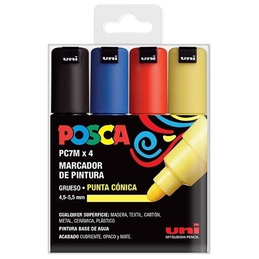 Posca Rotulador PC-7M Colores Surtido Basic 4 Colores