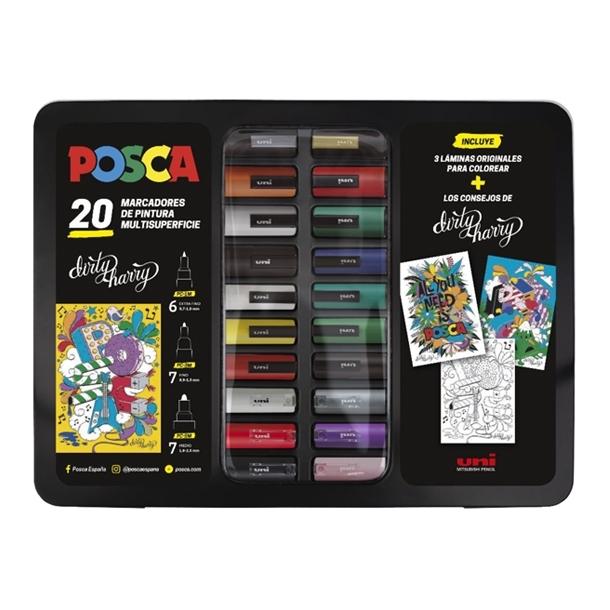 Posca Maletín Metálico 20 Rotuladores Surtidos