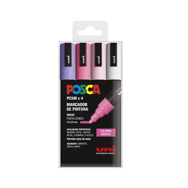 Posca Rotulador PC-5M Estuche Surtido Dulces 4 Colores