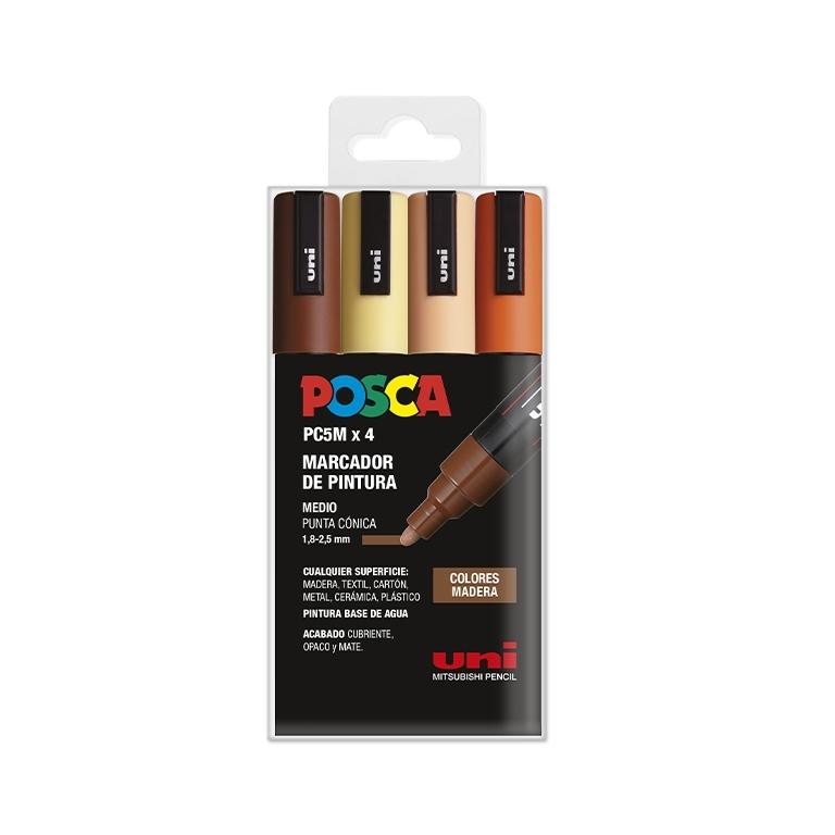 Posca Rotulador Pc5M/4C Estuche Surtido Madera (4)