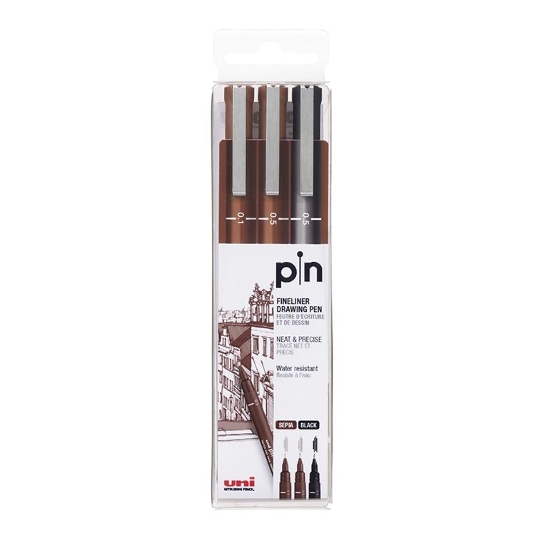 Uni-Ball Fineliner Estuche 6 Rotuladores Calibrados Tonos Marrón Sepia