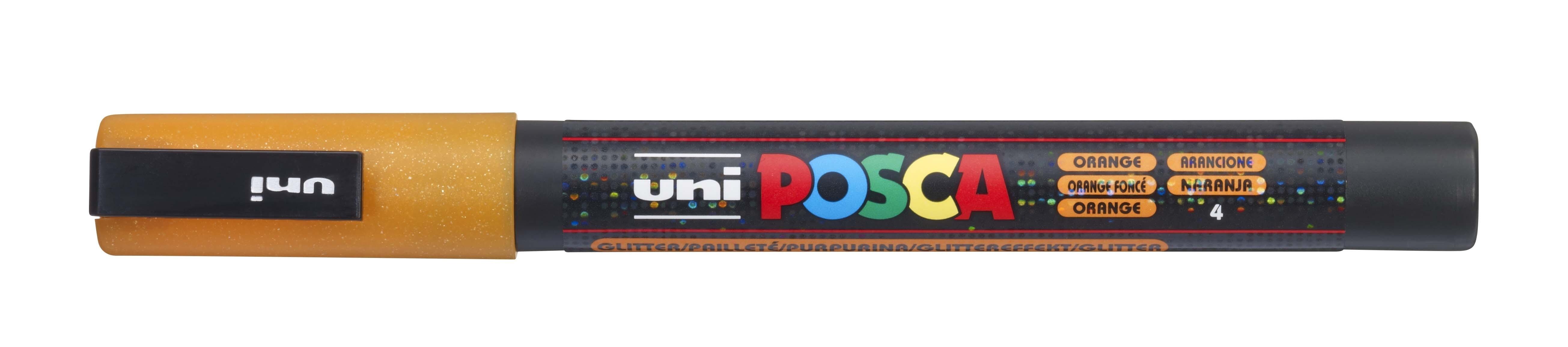 Posca Rotulador PC-3ML Naranja Purpurina