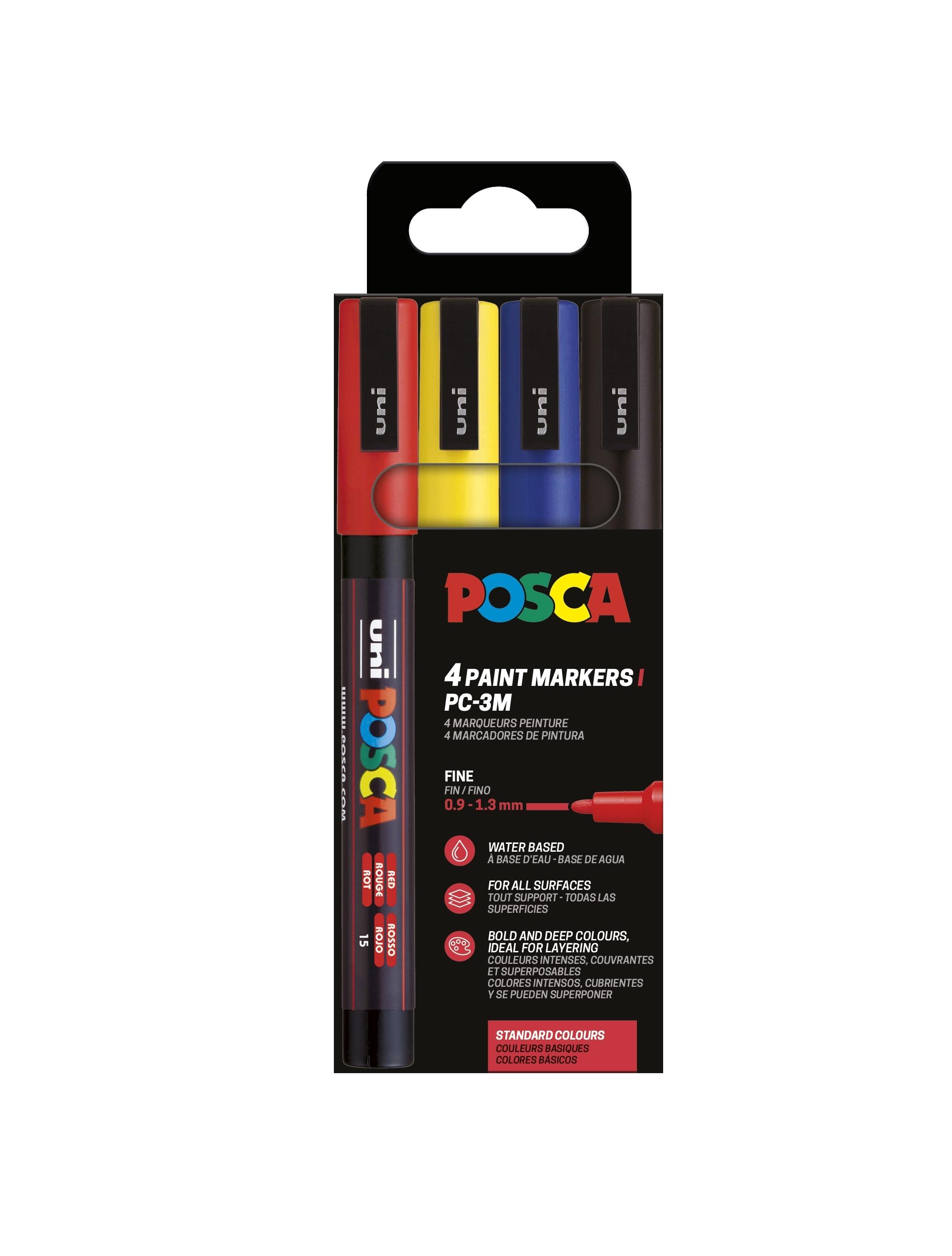 Posca Rotulador PC-3M/4C Set Colores Basic