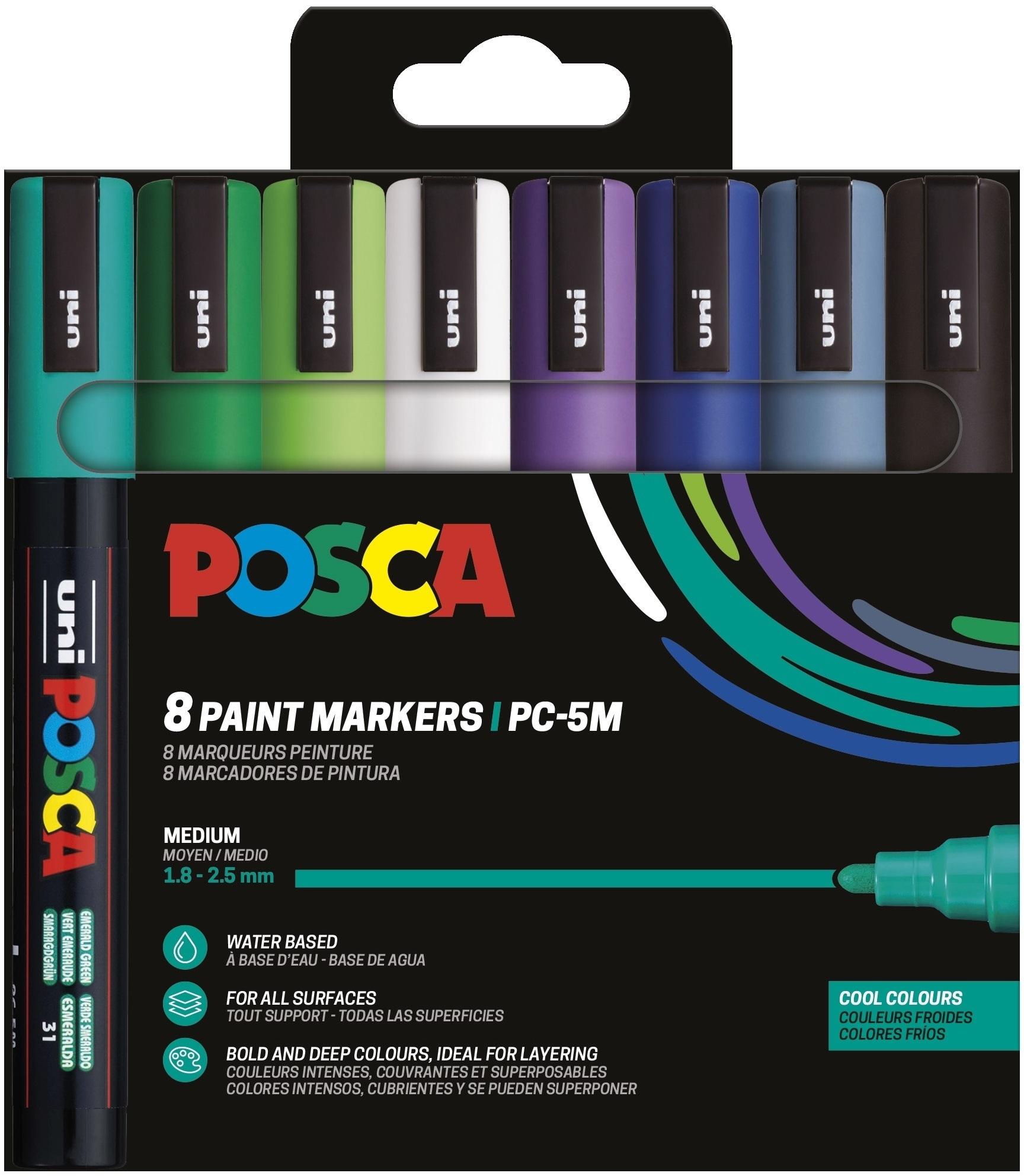 Posca Rotulador PC-5M/8C Set Colores Fríos